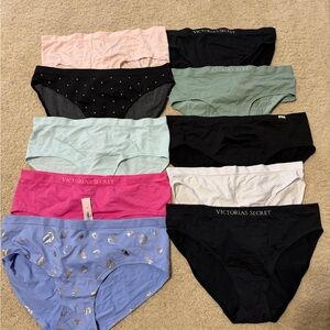 NEW NWT 10 pair Victoria’s Secret/Pink Panties Size: L